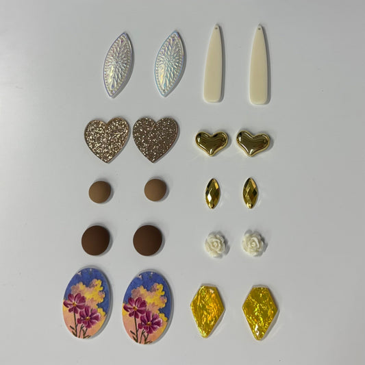 "Golden Sun" 10 Pairs of Resin Gem Set, Promotions Sundaylace Creations & Bling