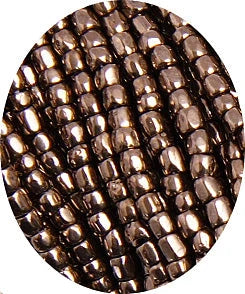 3 Cut 10/0 Beads premium Gold Bronze Metallic, Sold in Hank Tri-Cut Beads Preciosa