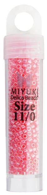 Delica 11/0 RD Crystal Rose Ceylon Lined-Dyed (0236v) Miyuki Delica Beads