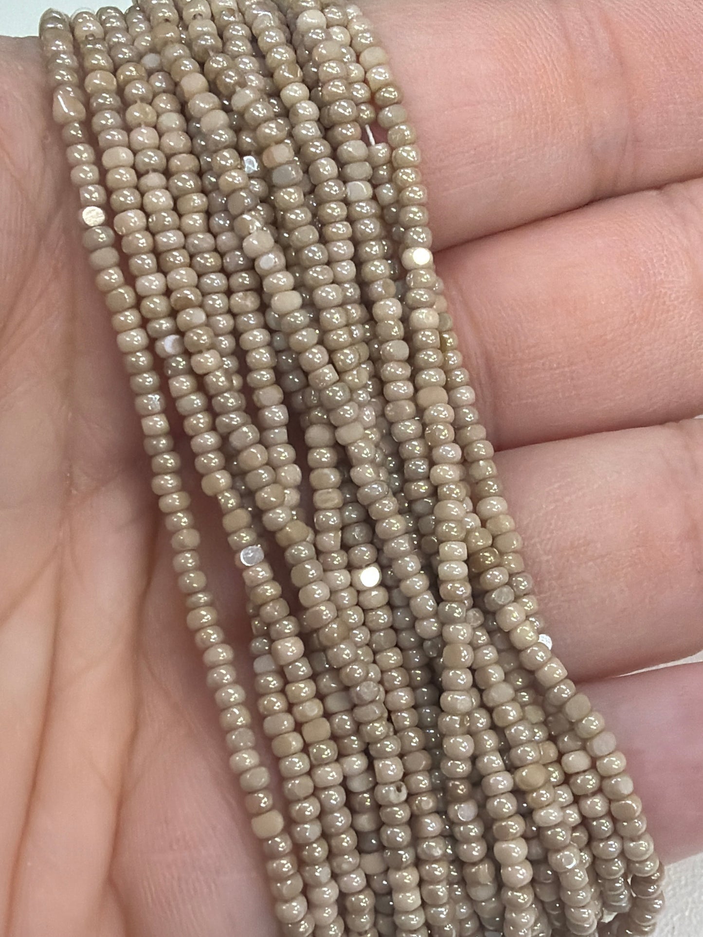 11/0 Charlotte Cut Seed Bead -Dark Beige Tan Opaque