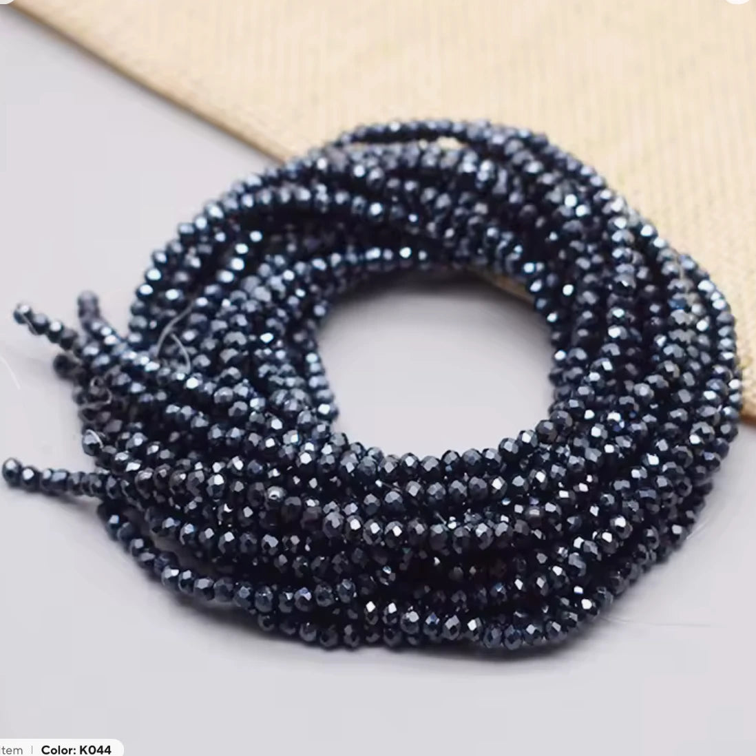 3mm Gunmetal Colour Bicone Glass Beads 100pcs Bicone/Rondelle