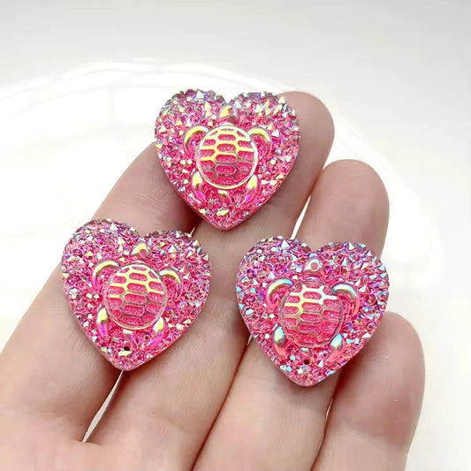 Pink AB Turtle Heart