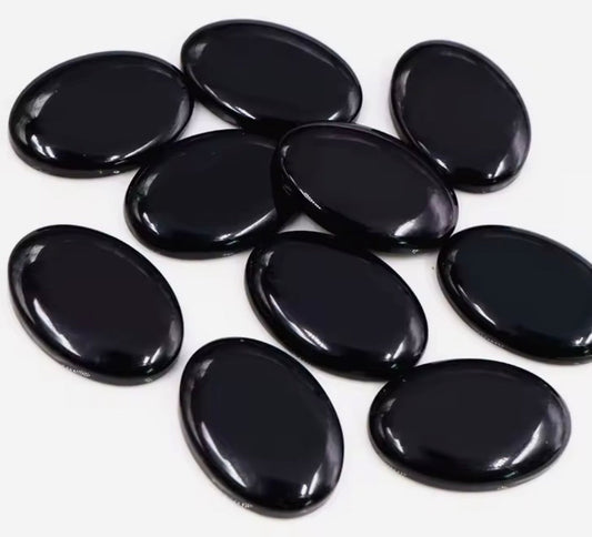 18*25mm Black Cat Eye OVAL, Glue on, Resin Gem (Sold in Pair) Resin Gems