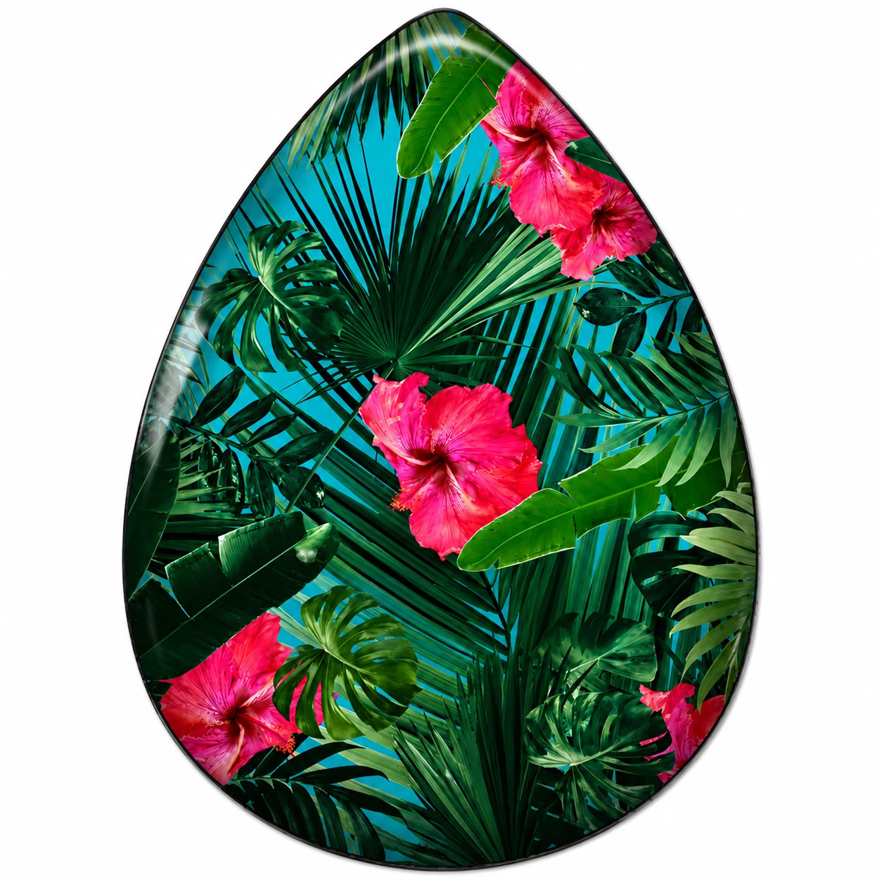 13*18mm Teardrop Floral Jungle, Blue background (Sold in Pair) Sundaylace Creations & Bling