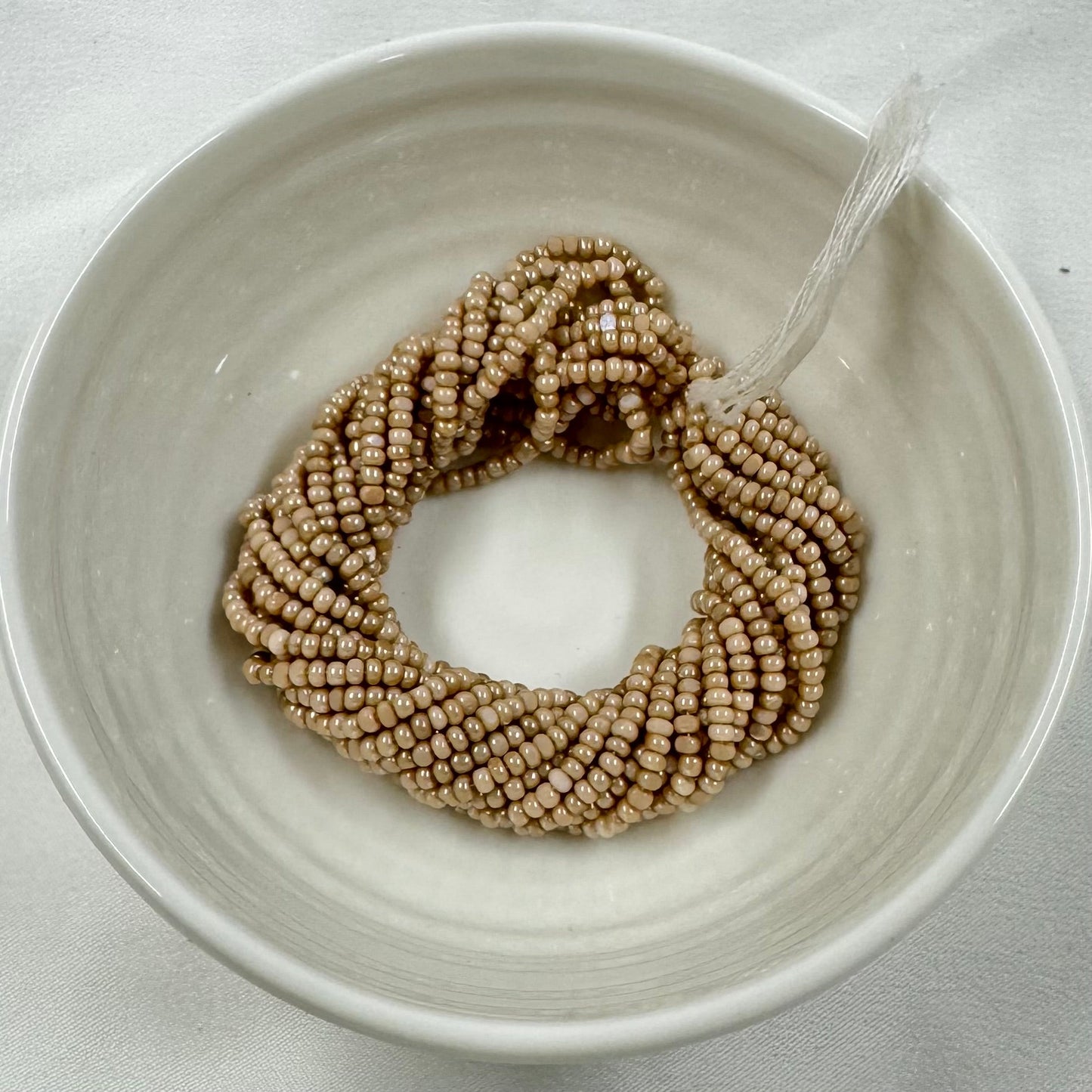 11/0 Charlotte Cut Seed Bead- Premium Cream Light Silk Beige Tan  *10g Hank* India Sheen Charlotte Cut Seedbeads