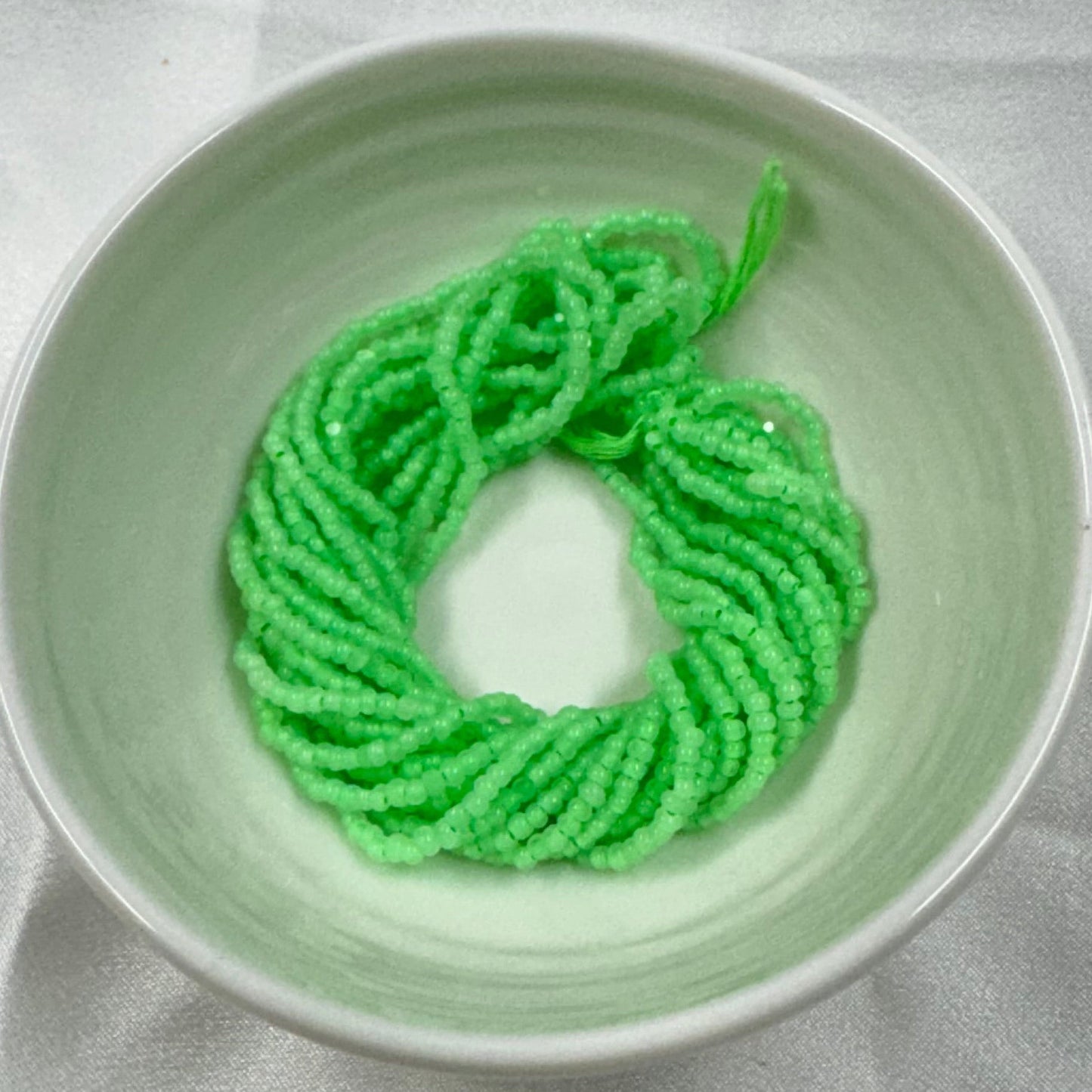 11/0 Charlotte Cut Seed Bead- Opal Neon Mint Green  10g (Loose) India Sheen Charlotte Cut Seedbeads