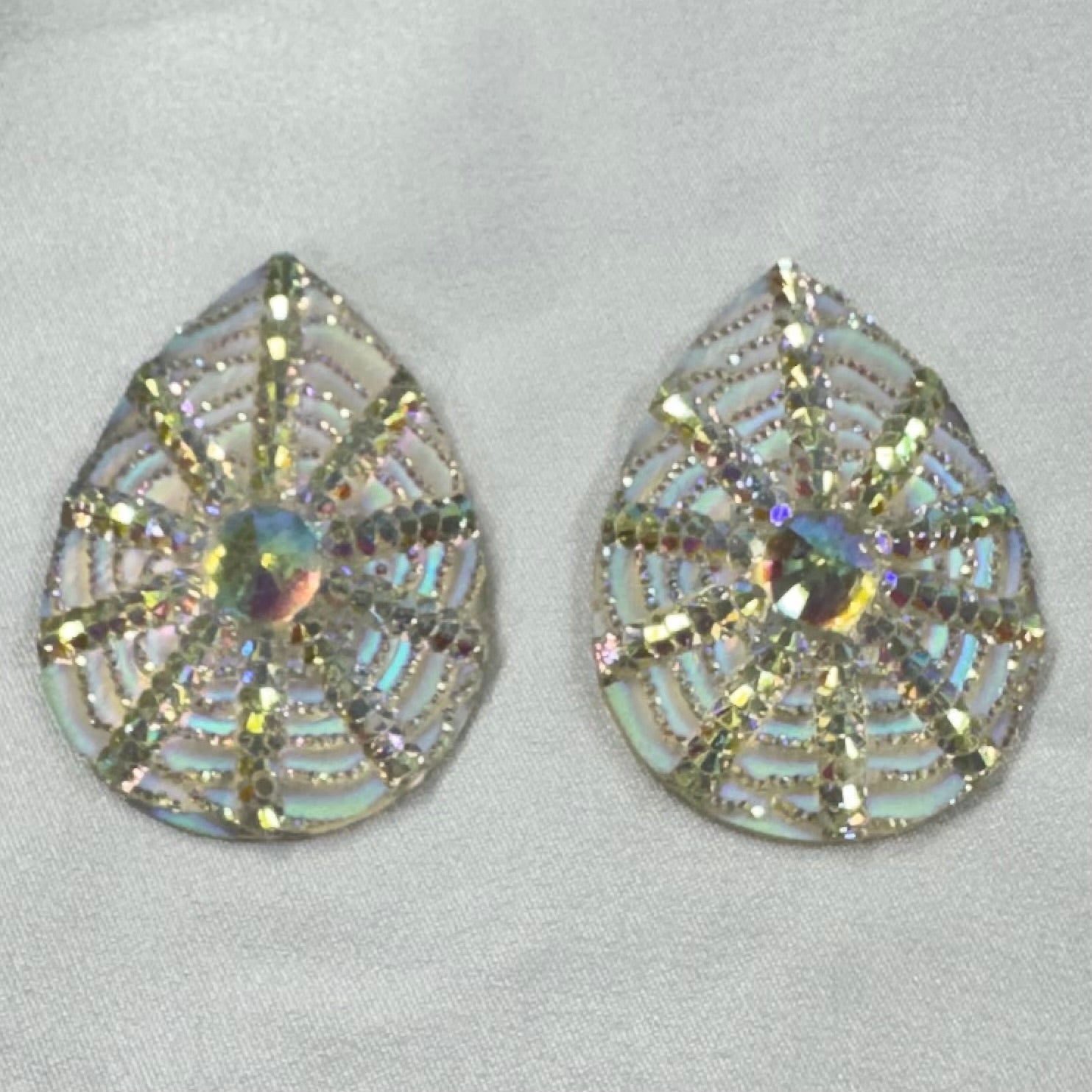 20*30mm (Clear) Sunburst AB, Sew On, Resin Gems (sold in pair) Sundaylace Creations & Bling
