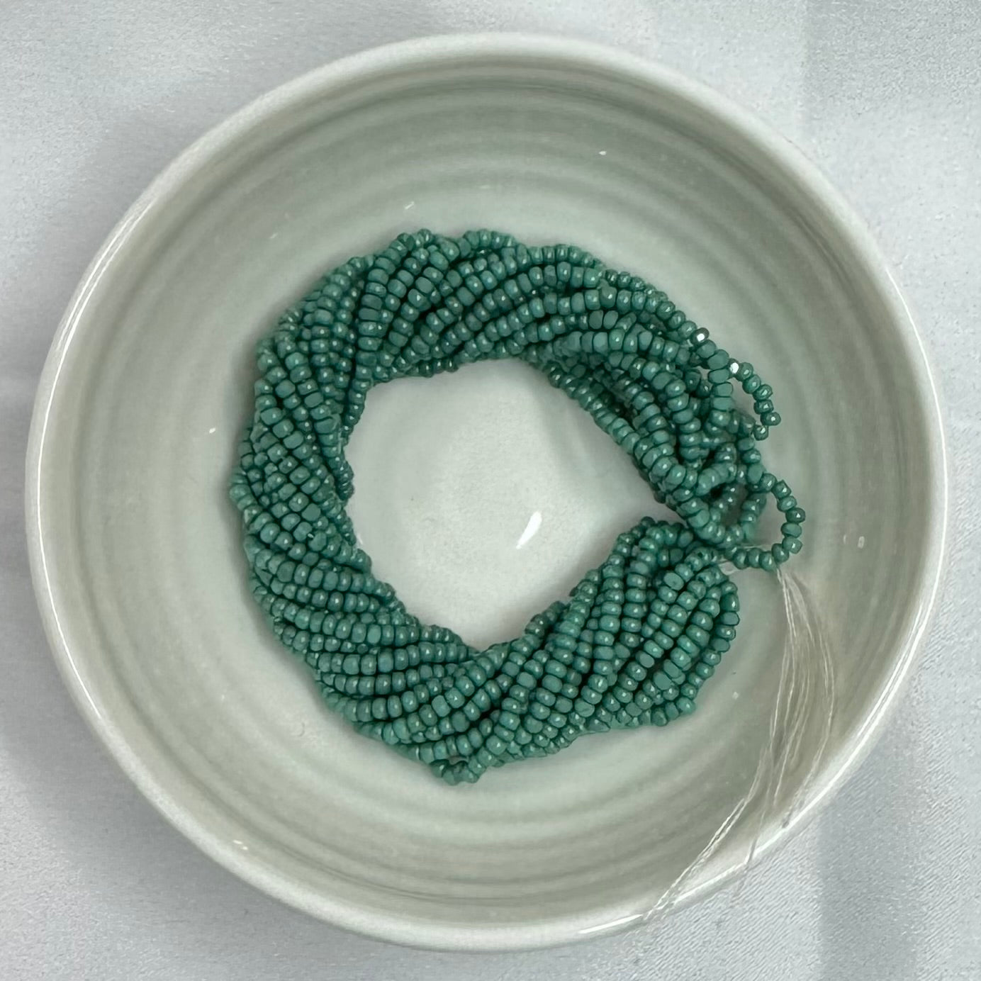 11/0 Charlotte Cut Seed Bead - Ionized Opaque Aqua Green 10g India Sheen Charlotte Cut Seedbeads