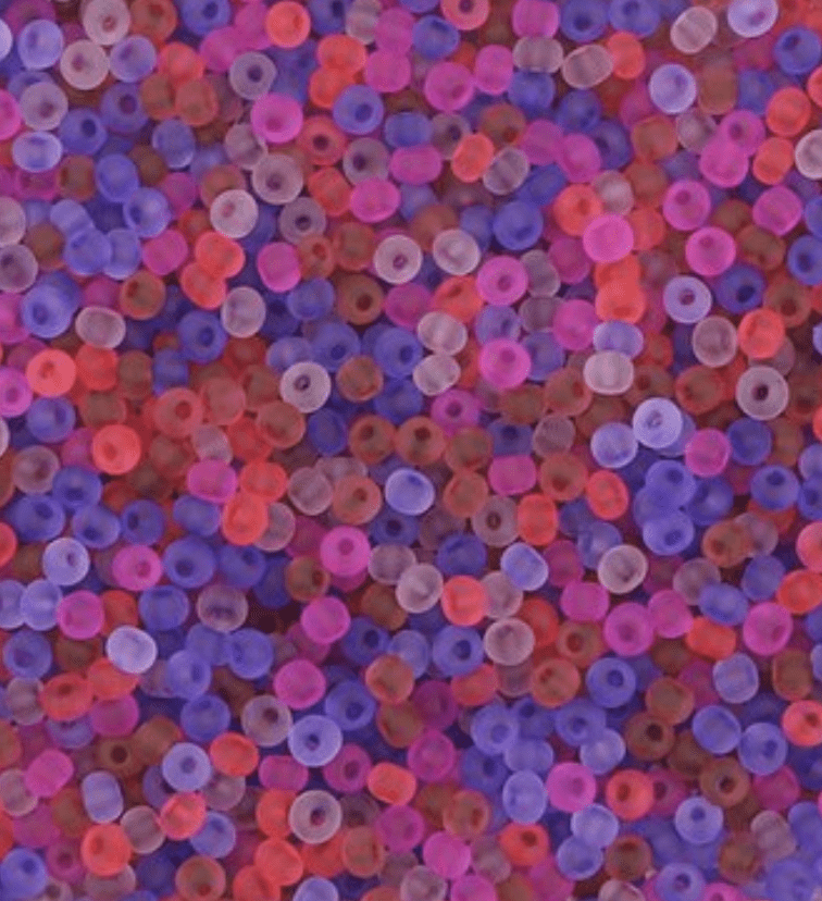 8/0 Japanese Seedbeads, Frosted Matte Mix Purple - Pink  10g 11/0 TOHO Seed Beads
