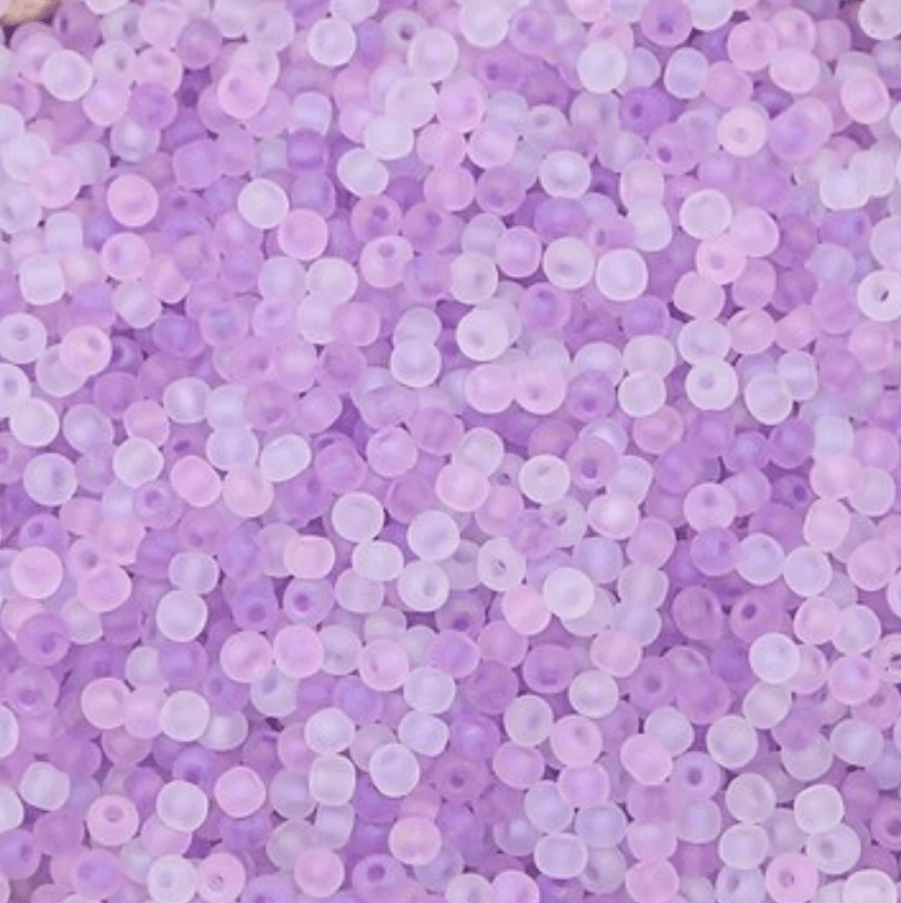 8/0 Japanese Seedbeads, Frosted Matte Pink Purple Mix 10g 11/0 TOHO Seed Beads