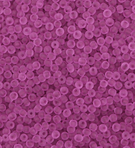 8/0 Japanese Seedbeads, Frosted Matte Raspberry Pink 10g 11/0 TOHO Seed Beads