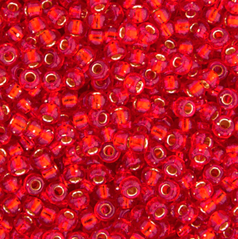 8/0 Light Red Silver Lined Preciosa Seed Beads 8/0 Seed Beads
