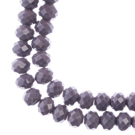 8*10mm Crystal Lane Rondelle, Opaque Dark Purple Rondelle Beads