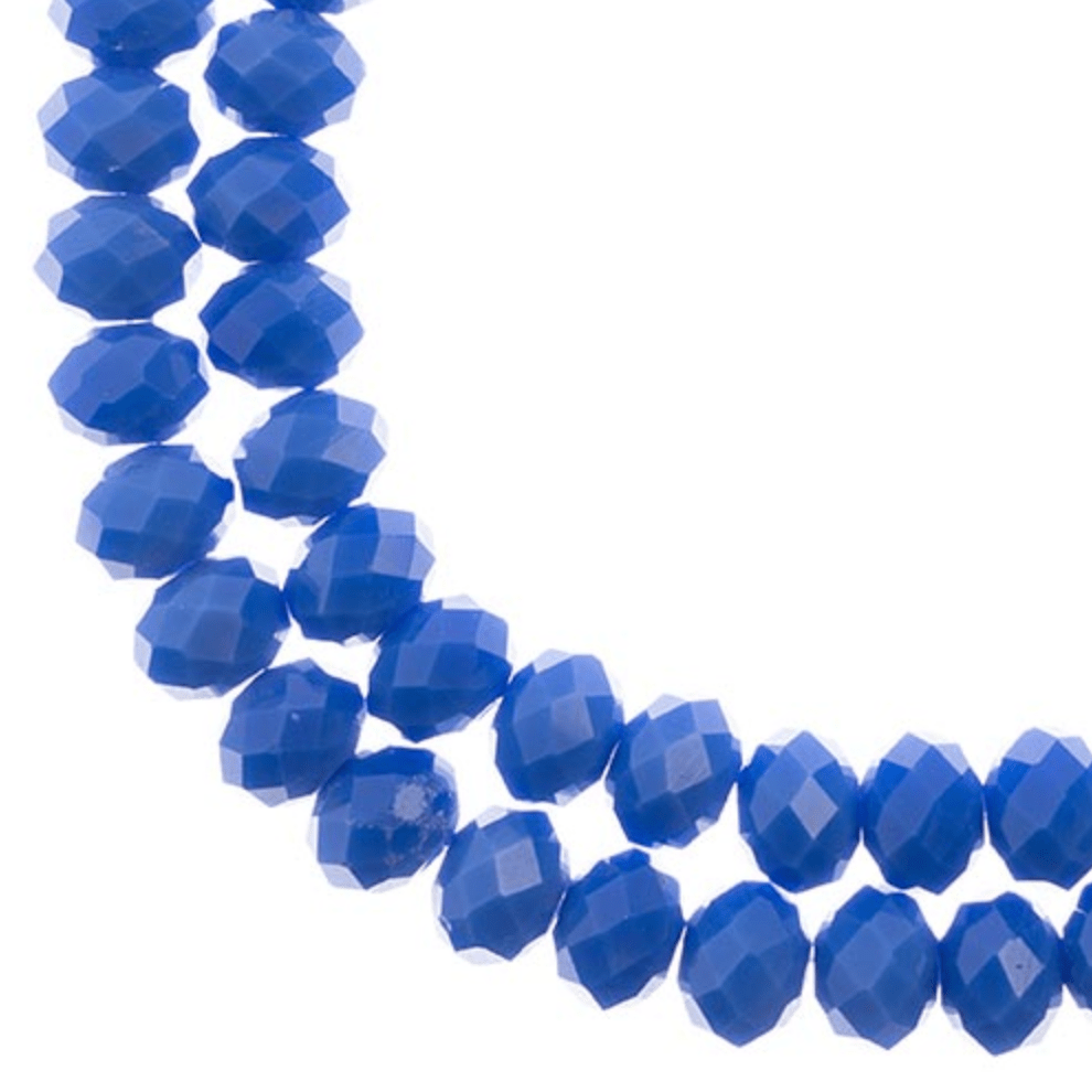 8*10mm Crystal Lane Rondelle, Opaque Dark Sapphire Rondelle Beads