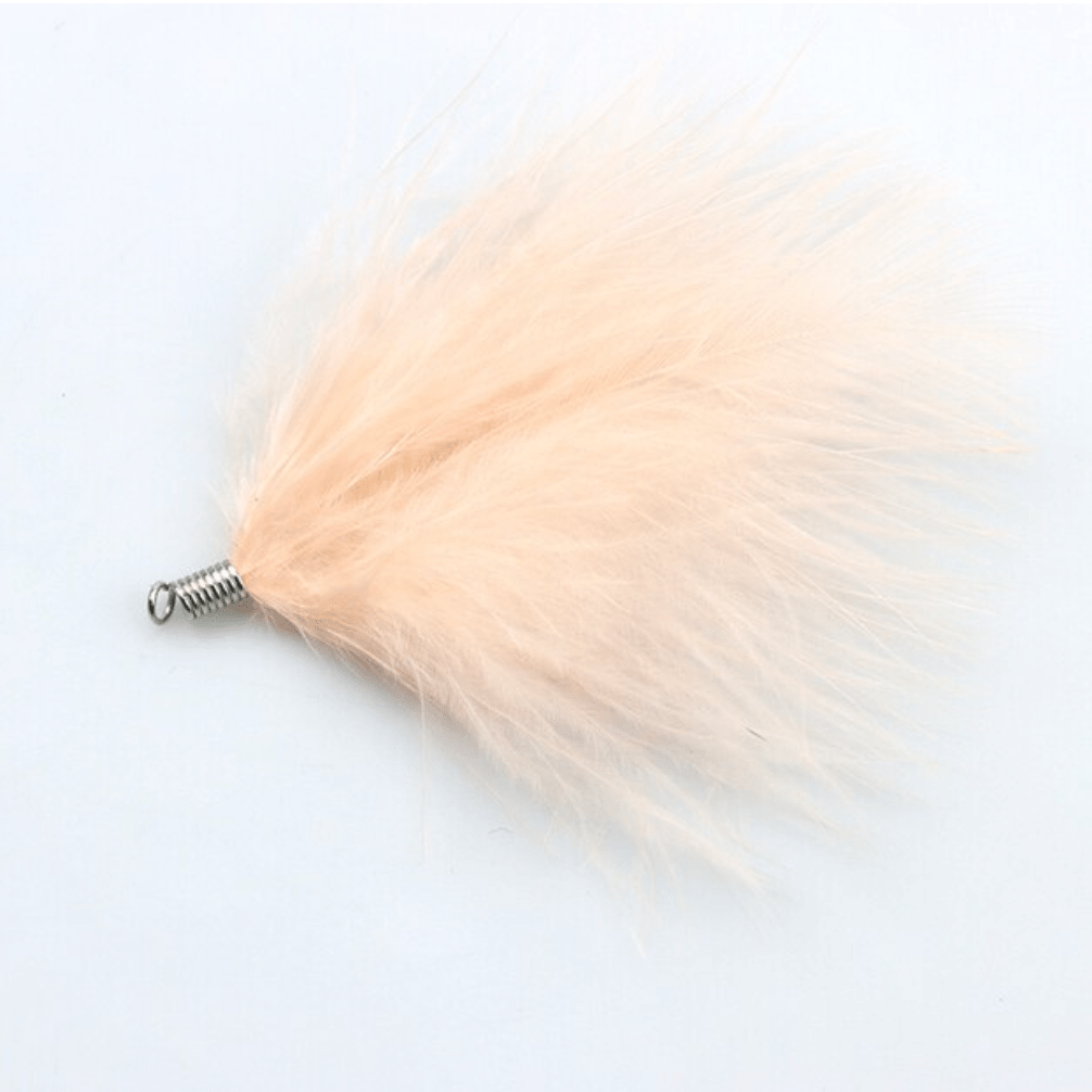 Peach Turkey Feather 80mm Soft Fluffy Turkey Feather Tassel with one hole silver top, Earring Findings (Sold 5 pair) Earring Findings