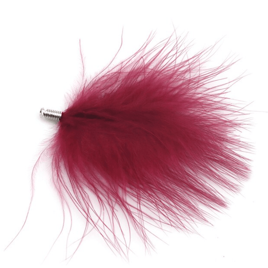 Burgundy Turkey Feathers 80mm Soft Fluffy Turkey Feather Tassel with one hole silver top, Earring Findings (Sold 5 pair) Earring Findings