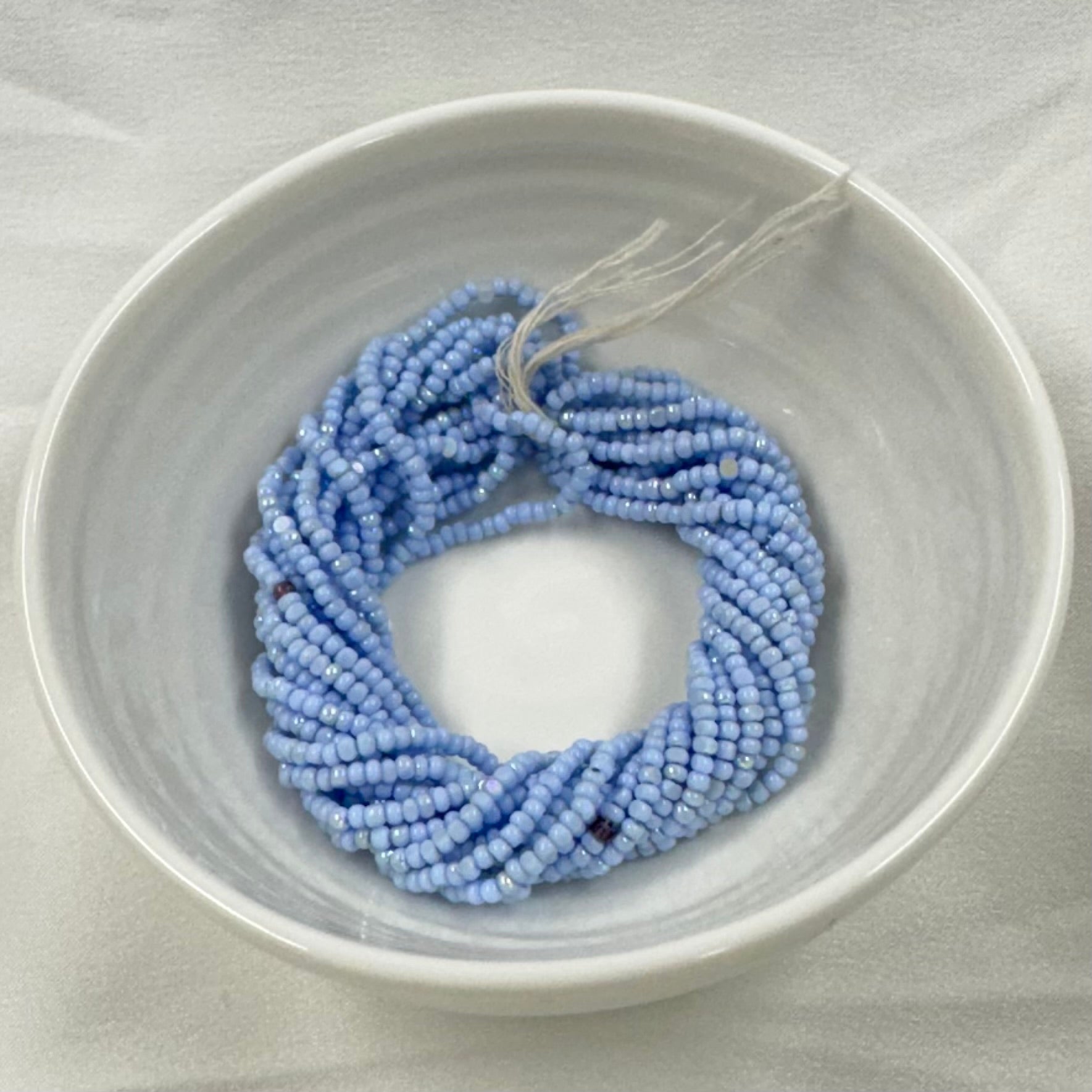11/0 Charlotte Cut Seed Bead- Patina Light Pale Blue Opaque *10g Hank* India Sheen Charlotte Cut Seedbeads