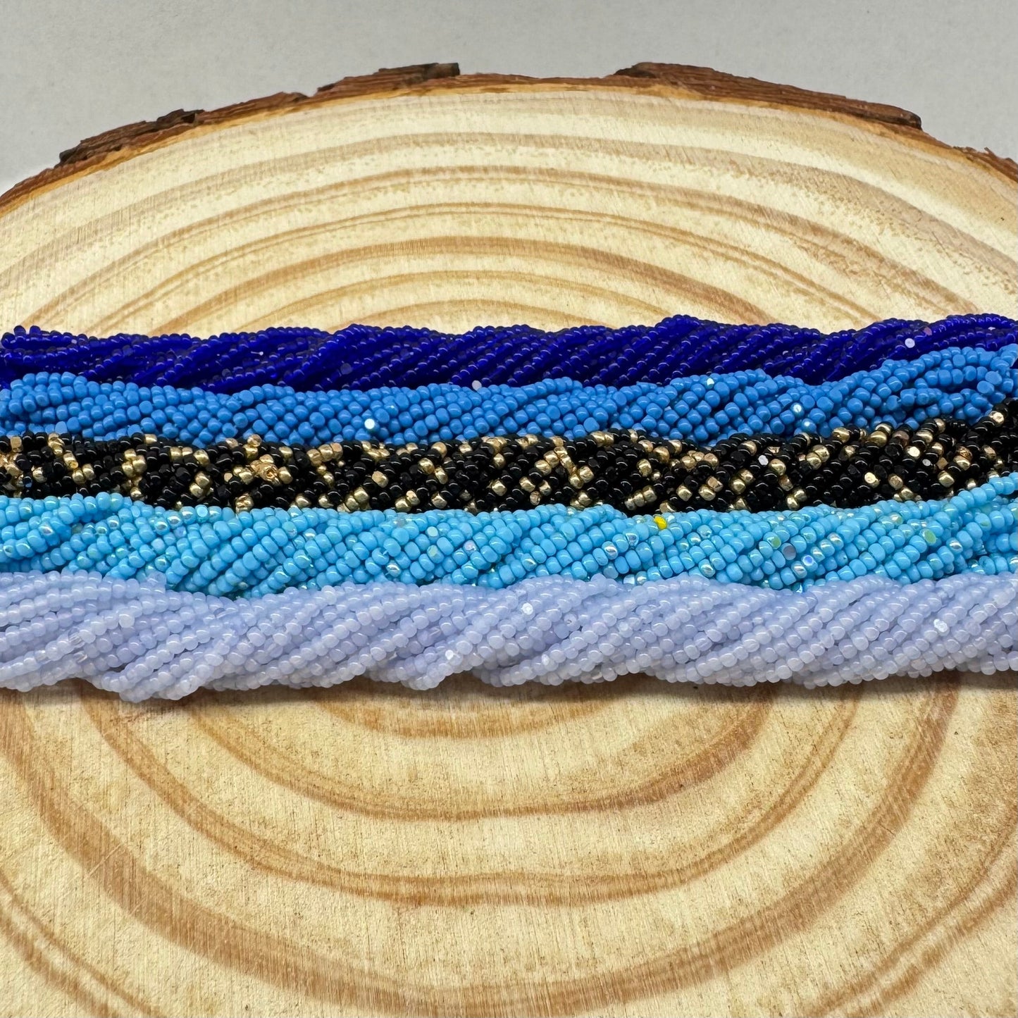 “Fine Blues” 5 - 11/0 Charlotte Cut Promotions Sundaylace Creations & Bling
