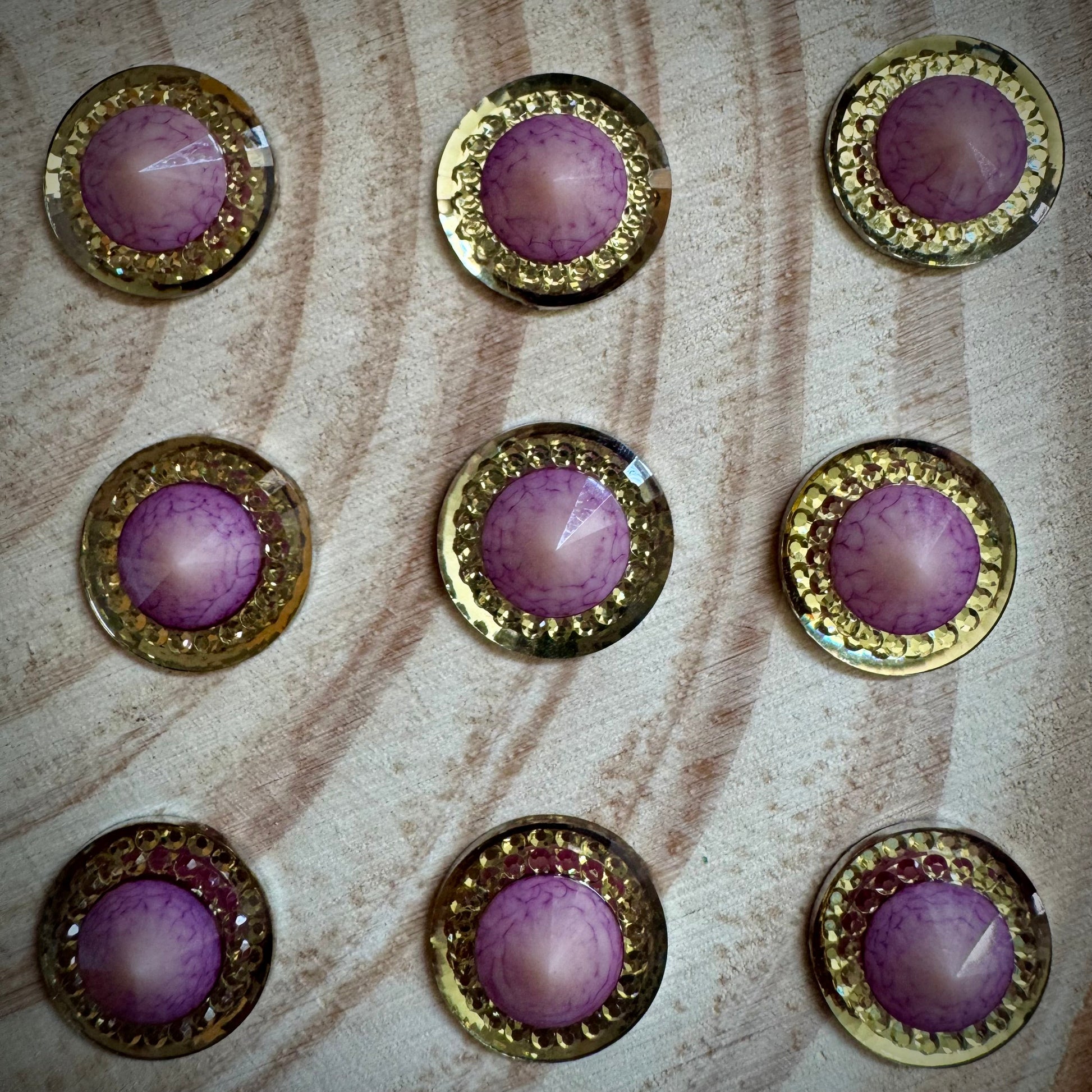 16mm Light Violet Round Flatback Rhinestone Trim Stone, Resin Gem, (Sold in Pair) Sundaylace Creations & Bling
