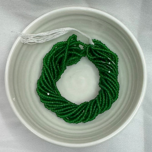 11/0 Charlotte Cut Seed Bead- Matte Forest Green  *10g Hank* India Sheen Charlotte Cut Seedbeads