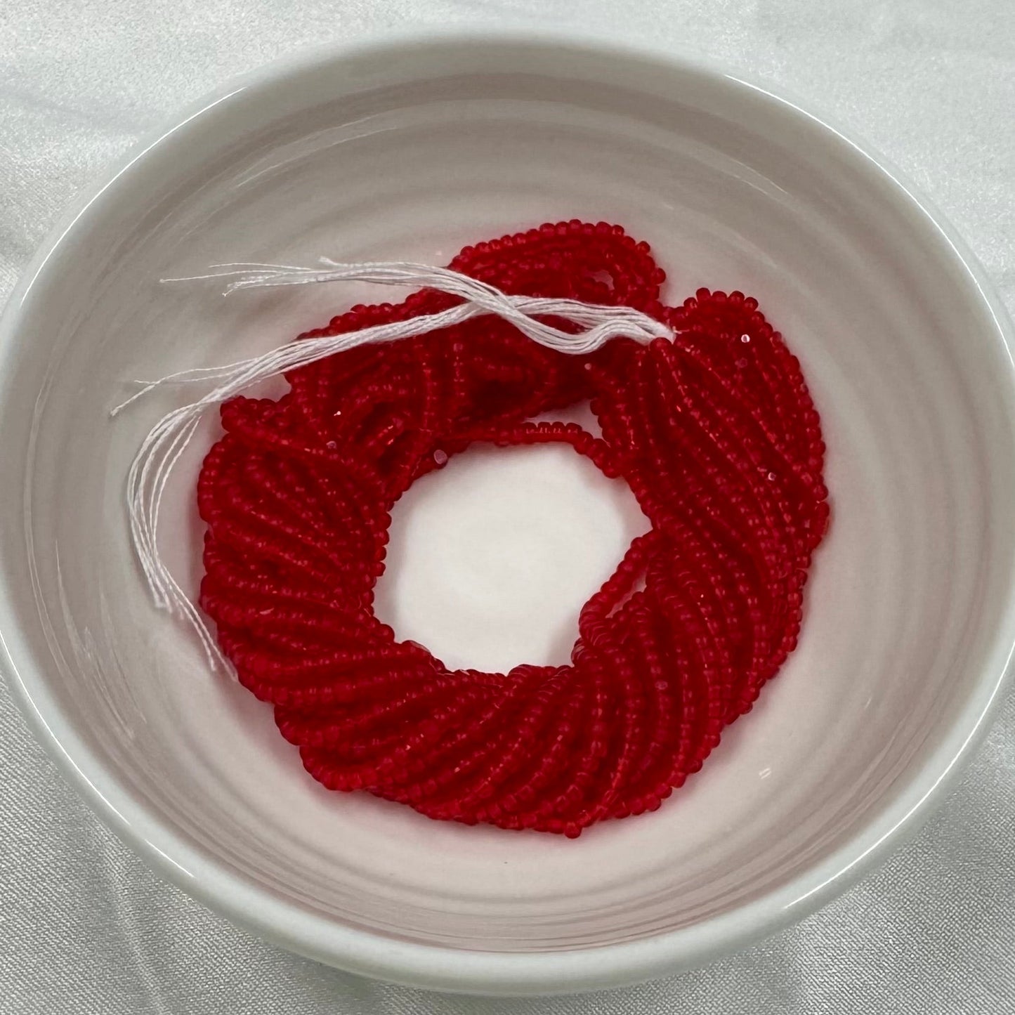 11/0 Charlotte Cut *Premium Seed Bead- Transparent MATTE Ruby Red *10g Hank* India Sheen Charlotte Cut Seedbeads