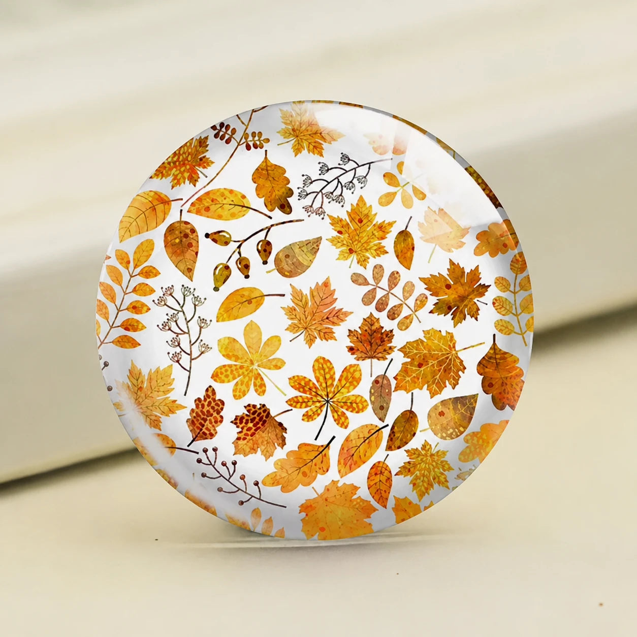 20mm Autumn Leaves with white background (sold in pairs) Sundaylace Creations & Bling