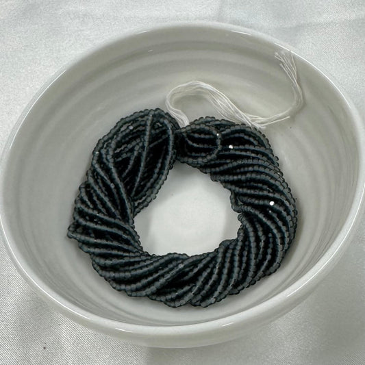 11/0 Charlotte Cut Seed Bead - Matte Black Diamond Grey 10g India Sheen Charlotte Cut Seedbeads