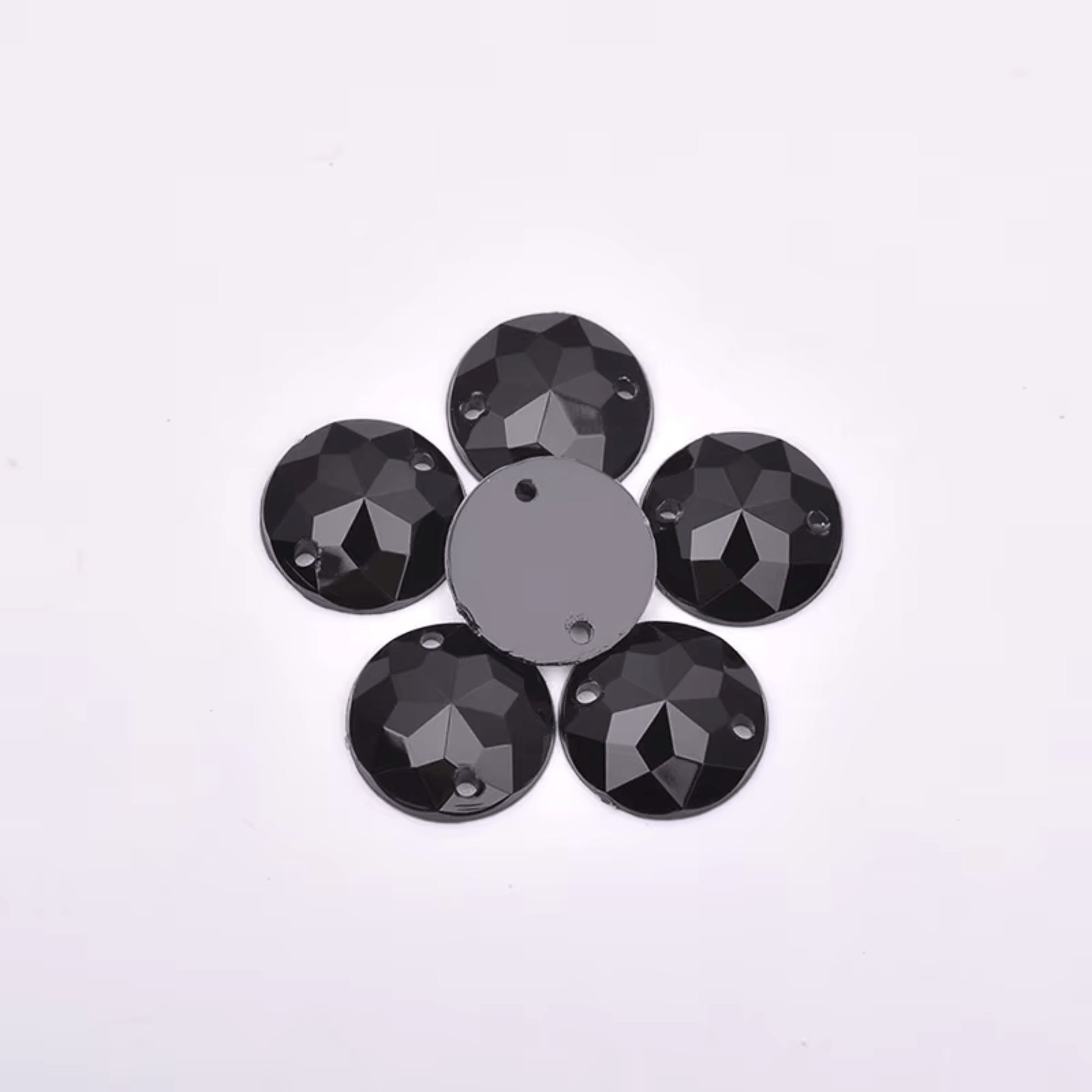 8mm Black Round Crystal AB Rhinestone, Sew on Acrylic, Fancy  Glass Gems (Sold in Pair) Glass Gems