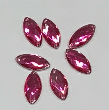 9*18 Hot pink navette (sold in pairs) 9*18mm Hot Pink Navette Shaped, Sew on, Resin Gems (Sold in Pair) Resin Gems