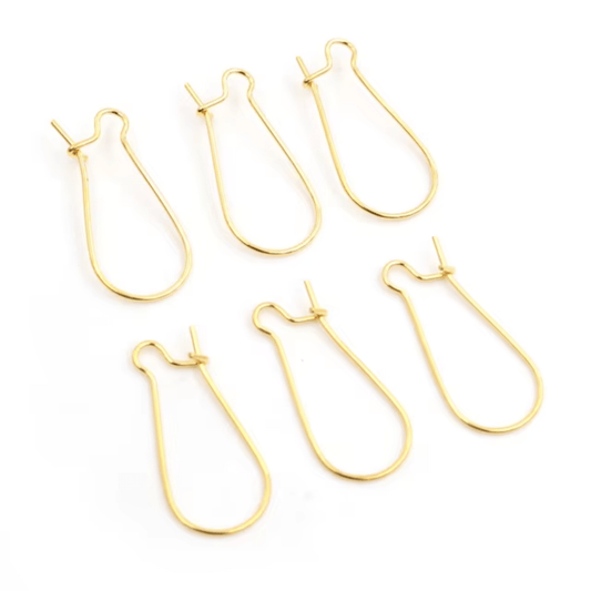 9*18mm Rounded Kidney Earwire GOLD Earring Findings 100 pcs, Basics Basics