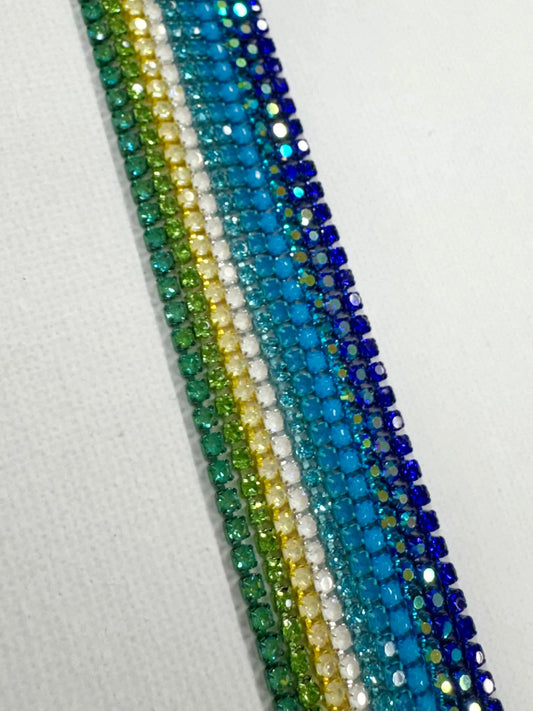 “Very Blueberry” 10x1yd ss6 Metal Rhinestone Chain Sundaylace Creations & Bling