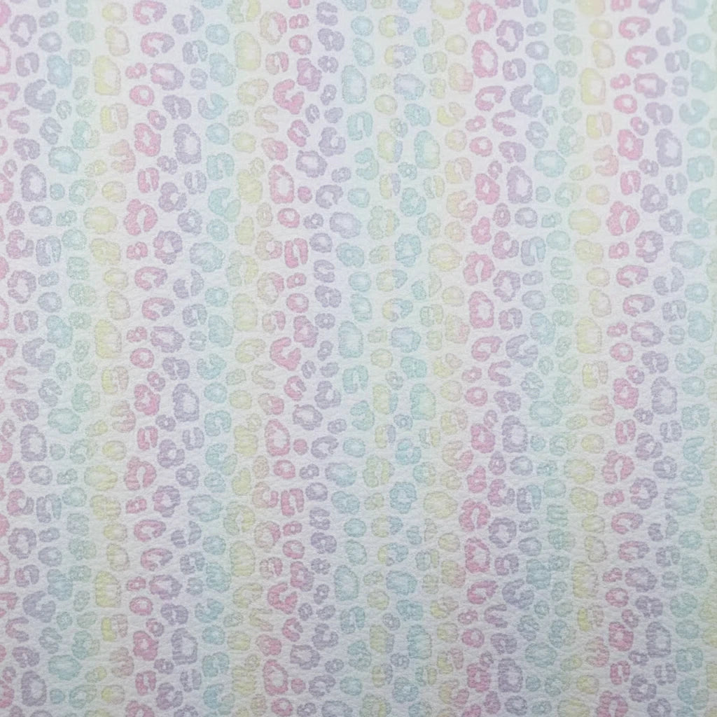 21*29cm Pastel Leopard Print Sheets, Long Leatherette Sheets Leatherette