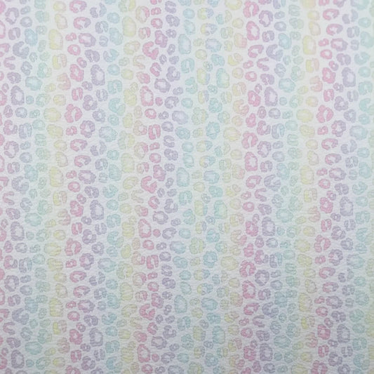 21*29cm Pastel Leopard Print Sheets, Long Leatherette Sheets Leatherette