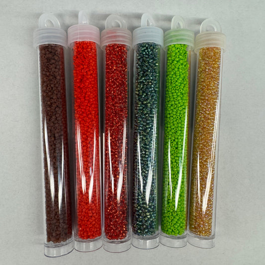 “Jingle Bells” Set of 6 11/0 22g Seedbeads Sundaylace Creations & Bling