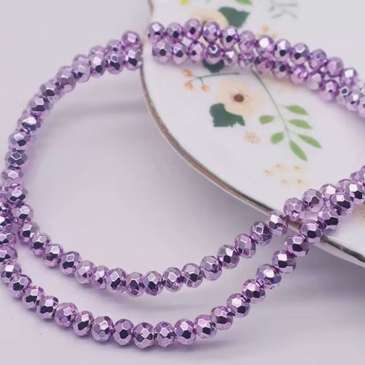 4mm Metallic Dark Grape Purple Rondelle Sundaylace Creations & Bling