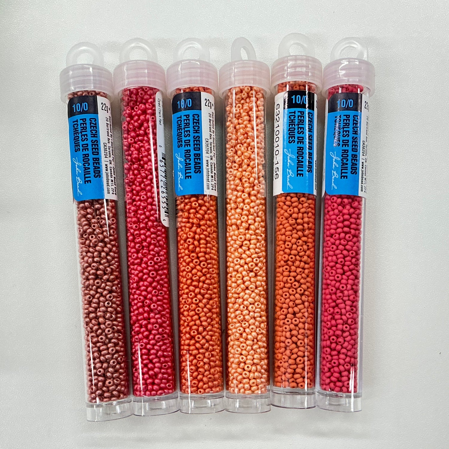 "Orange Sunset" 10/0 Permalux Seedbeads 6 vial Bundle, Promotions 10/0 Preciosa Seed Beads