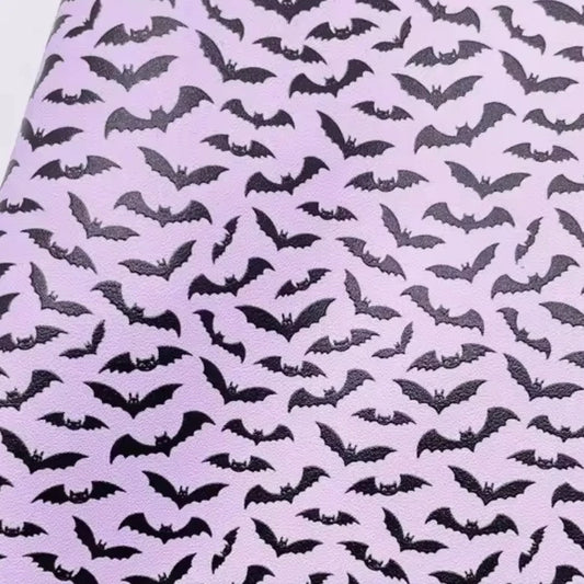 21*29cm Bats On Light Purple Background Sheets, Long Leatherette Sheets Leatherette
