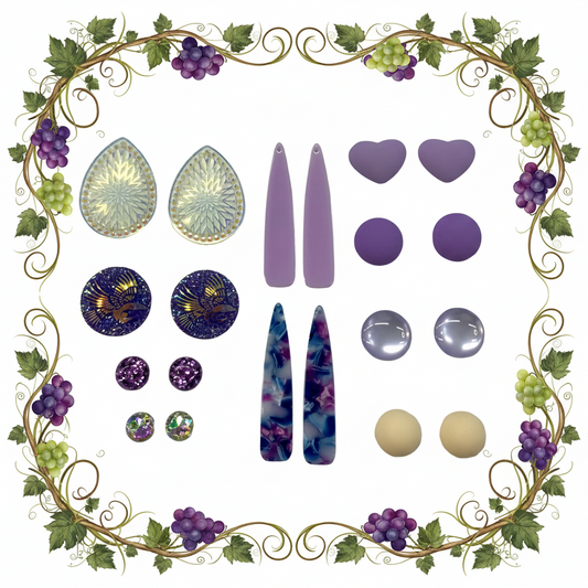 “Melted Grapes” Purple 10 Resin Gem Sets, Promotions Sundaylace Creations & Bling