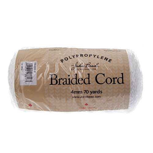Braided Macrame Cord 4mm 70yrds, White, Lanyard Basics Sundaylace Creations & Bling
