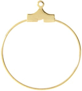 Ear Hoop Round 25mm Gold, New beader basics Sundaylace Creations & Bling