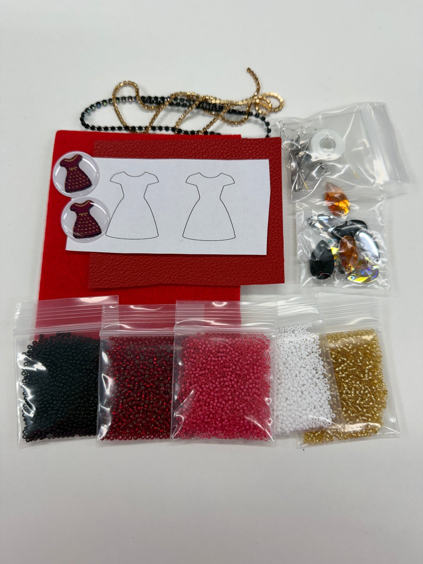"Red Dress" Beading Starter Kits, New Beaders Basics Sundaylace Creations & Bling