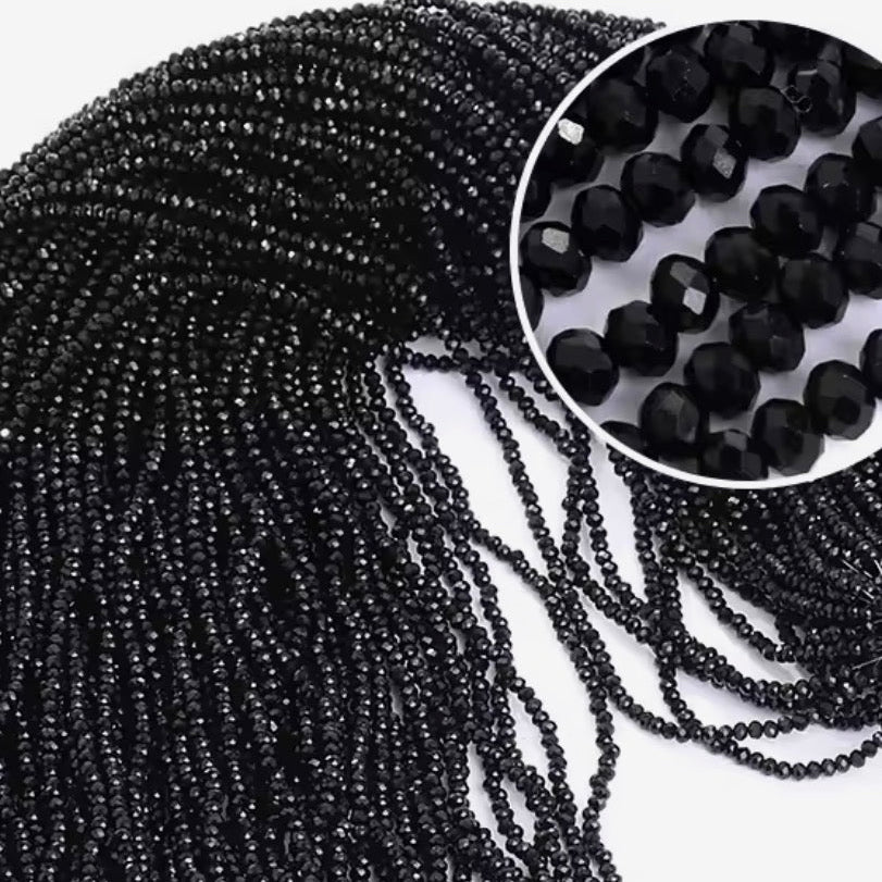 2*3mm Jet Black Sundaylace Creations & Bling