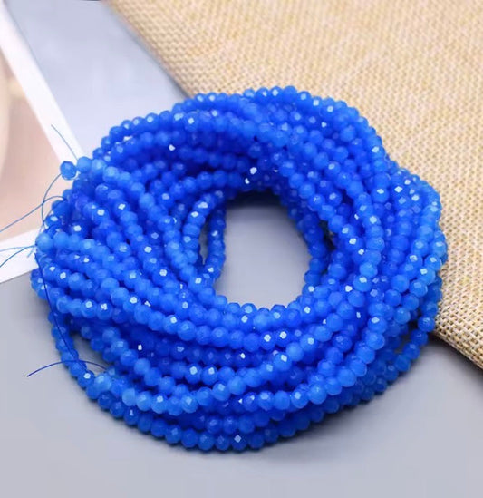 3*4mm Blue Opal Glass Rondelle Beads (~8 Inch Strand) Sundaylace Creations & Bling