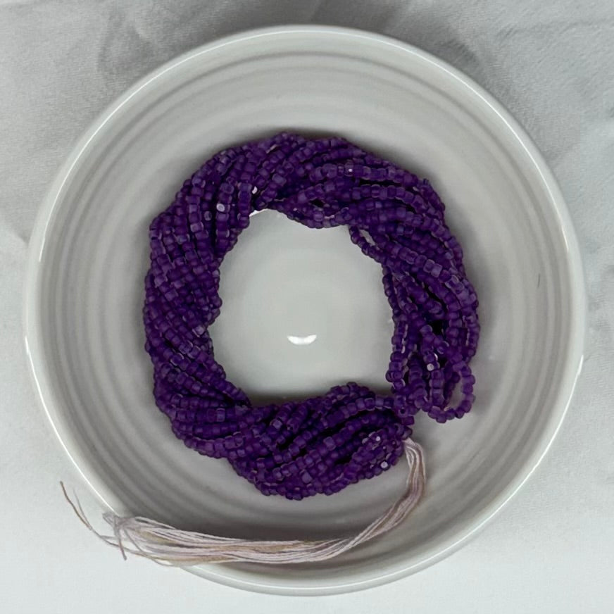 11/0 Charlotte Cut Seed Bead- Matte Dark Purple Lined *10g Hank* India Sheen Charlotte Cut Seedbeads