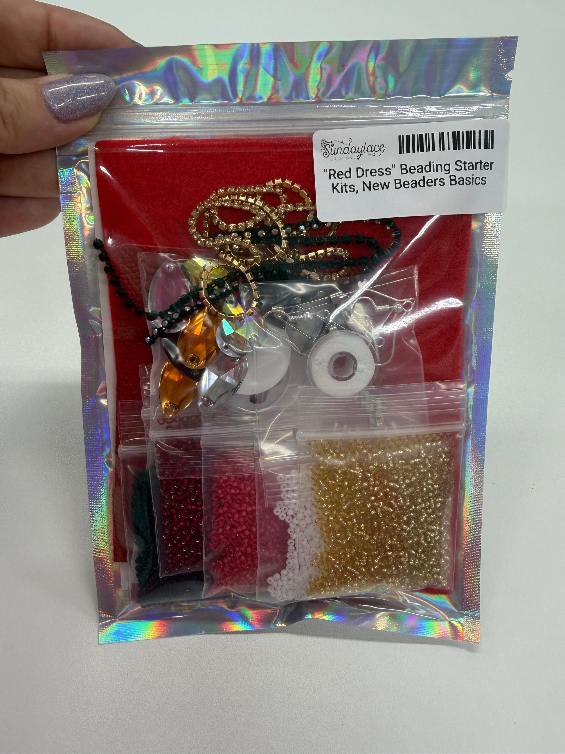 "Red Dress" Beading Starter Kits, New Beaders Basics Sundaylace Creations & Bling