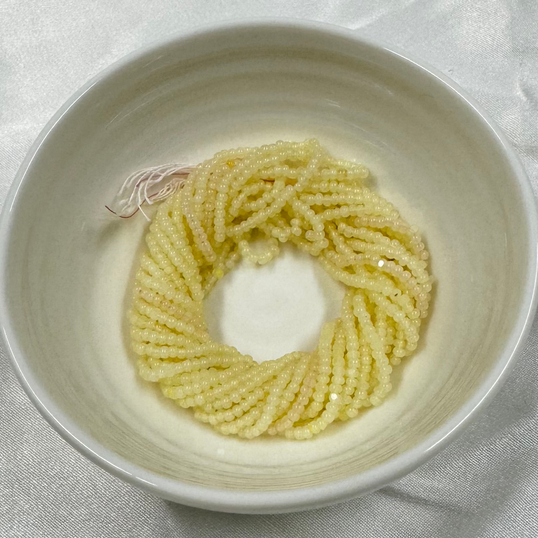 11/0 Charlotte Cut Seed Bead- Opal Jonquil Yellow *10g Hank* India Sheen Charlotte Cut Seedbeads