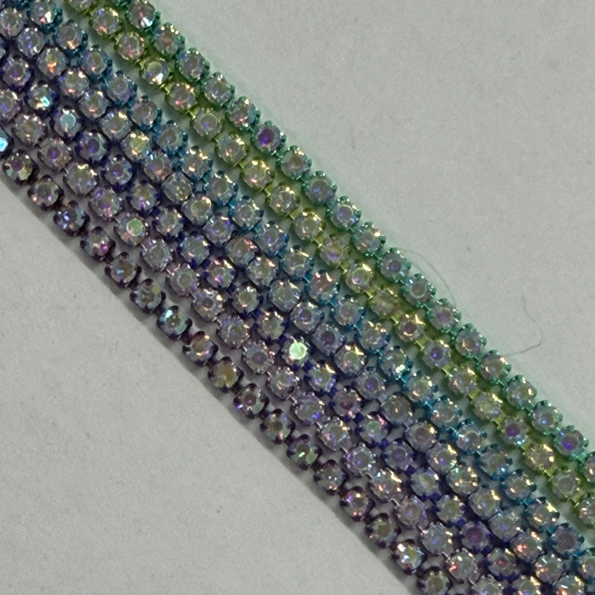 “Sparkle in The Sky” 8 x 1 yard Ss6 AB Mixed Coloured Rhinestone Metal Set, Promotions Sundaylace Creations & Bling
