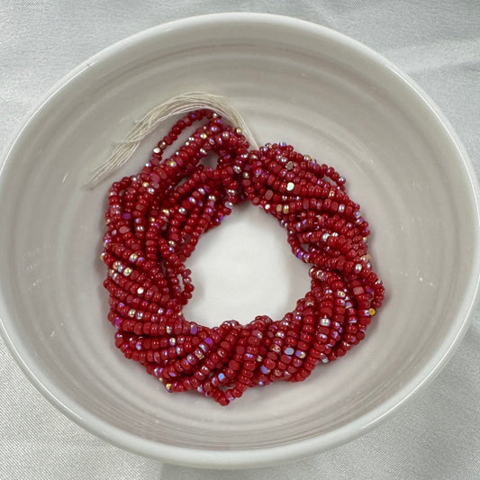 11/0 Charlotte Cut *Premium Seed Bead- Patina Opaque Cherry Red AB *10g Hank* India Sheen Charlotte Cut Seedbeads