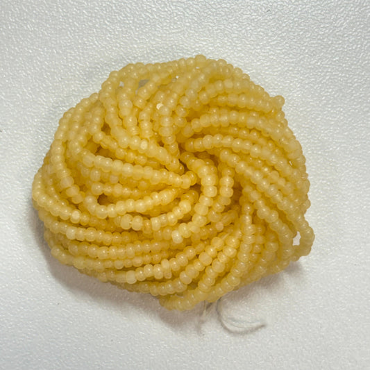 11/0 Charlotte Cut Seed Bead- Opal Wheat Yellow *10g Hank* India Sheen Charlotte Cut Seedbeads