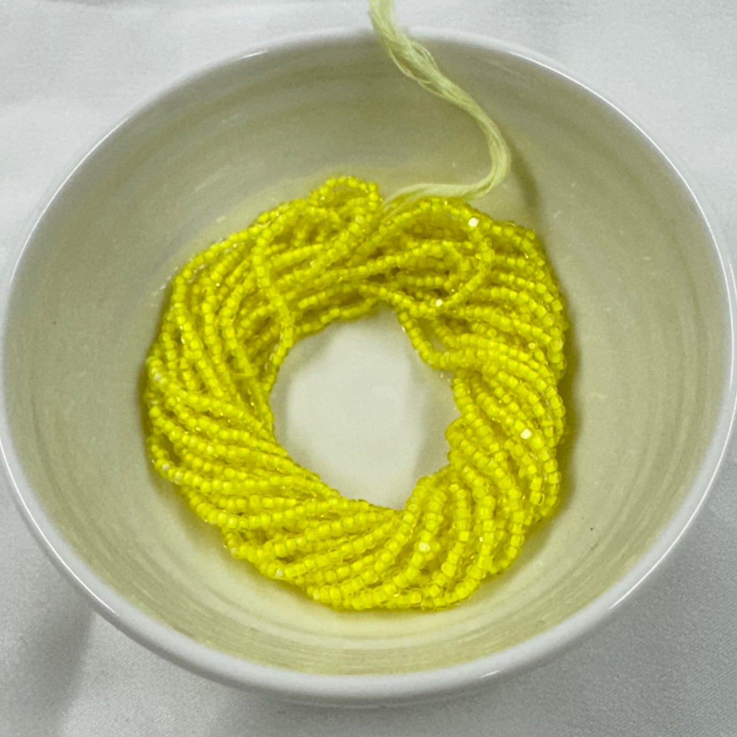 11/0 Charlotte Cut Seed Bead- Colour Lined Neon Yellow *10g Hank* India Sheen Charlotte Cut Seedbeads